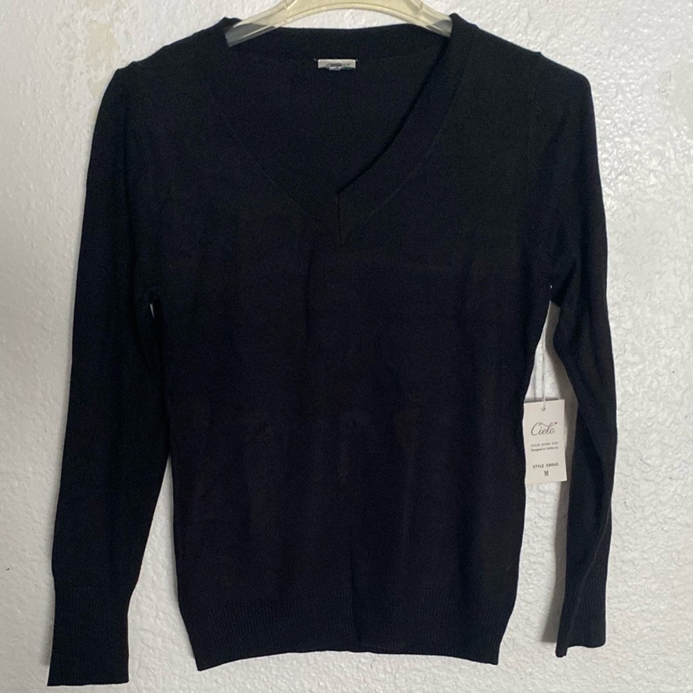 Black V-Neck Women's Sweater